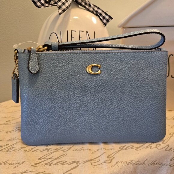 Coach NWT Bluebell Small Wristlet - Picture 1 of 8